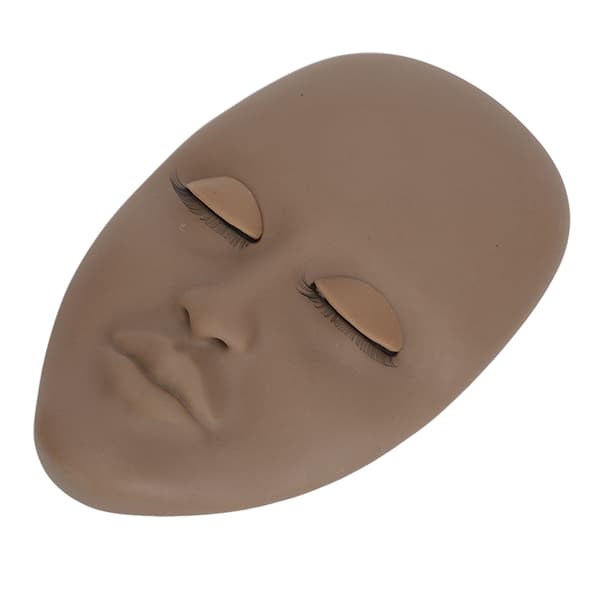 Vipper Mannequin Hode Øyenvippe Mannequin Hode Vippe Forlengelse Trening Praksis med 3 Par Avtakbare Dobbeltlag Øyelokk Kaffefarge