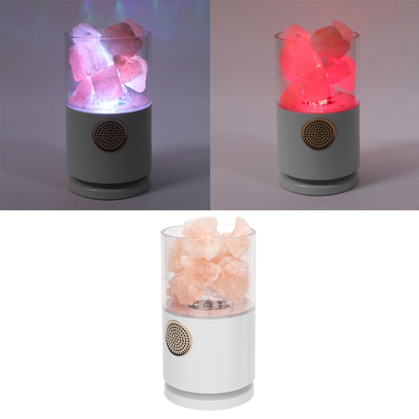 Projektor Salt Lampe Bluetooth Højttaler Fjernbetjening Dekorativ Projektion Salt Nat Lys til Soveværelse Kontor Hvid
