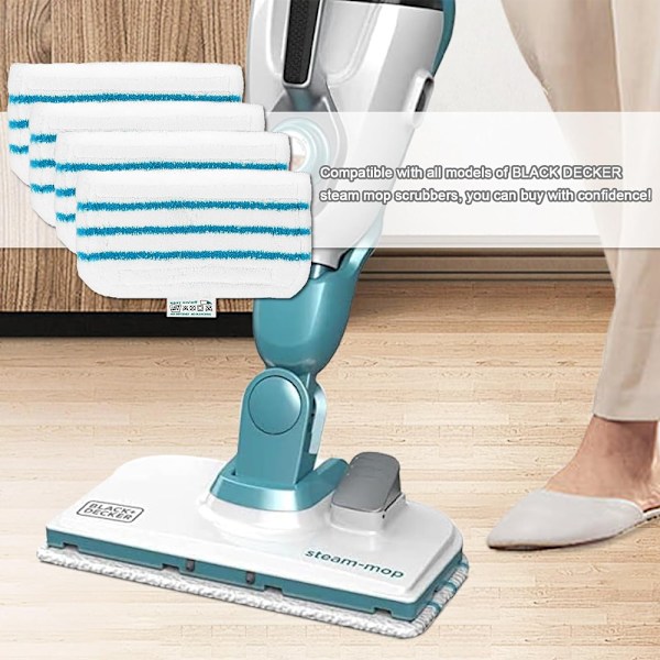 4 Vaskeklude til Black and Decker dampmopper, til Black Decker dampmopper fsm1630s damprenser