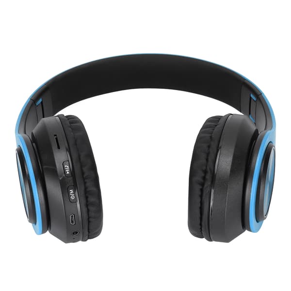 Trådløst headset Stereo Støjreducerende Sammenklappelige Bluetooth-hovedtelefoner til mobiltelefon PC Rejse Spil Blå Sort