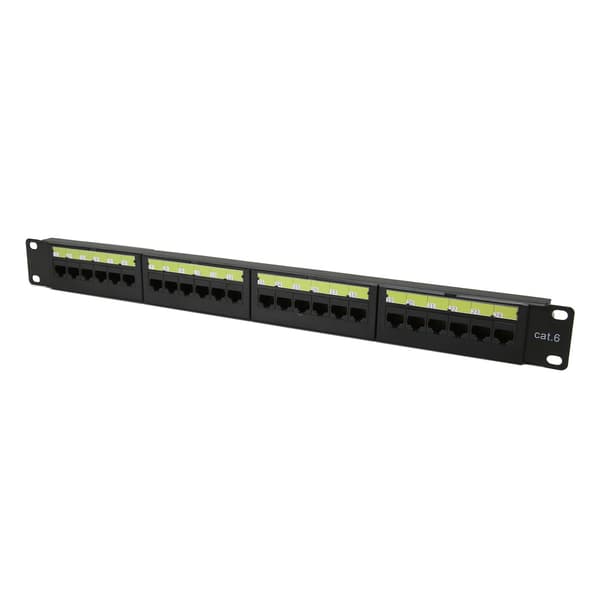 CAT6 24-ports netværkspatchpanel understøtter 10G Ethernet RJ45 netværkspatchpanel til 19-tommer standardkabinet