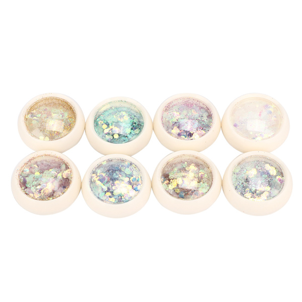 8 färger Nagelpaljetter Nail art Glänsande paljetter Tillbehör för Nail art