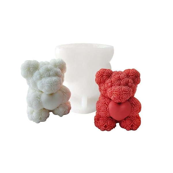 3D Teddy Bear Silicone Mold - Perfect for Mother's Day Gift, Wedding Decoration and Love Candle Making