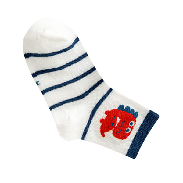 5 par barnsockor mjuka andningsbara mesh bomullssockor mid calf pojksocka söta tecknade barnstrumpor för dagliga sporter XL