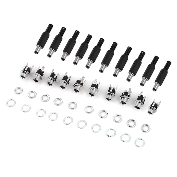 10 paria 2,1x5,5 mm 12 V uros- ja naaraspuolinen DC-virtapistokesovitinliitin