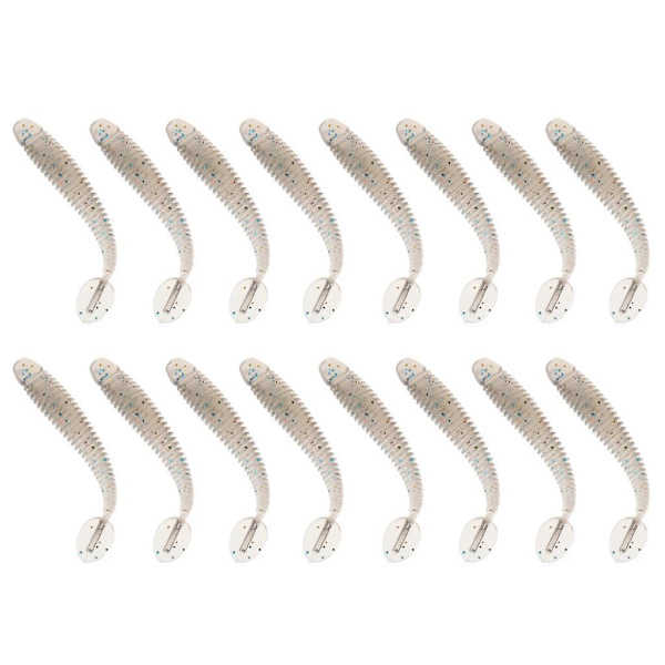 2 x 16 x Orm Fiske Lokkemad Bløde Crank Baits T-hale Fiskegrej Lokkemad 5cm Grå