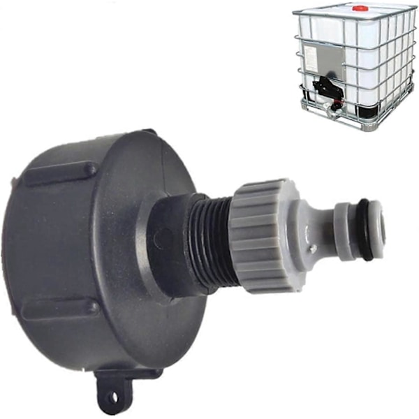 Pikaliitinnippa 1000L säiliöön, S60X6 Multitanks-hanaliitin, letkuliitin IBC-säiliöadapterille (muovinen ulostulo, 3/4')