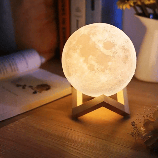 Lampe - Månelampe 15 cm / Natlampe - Månelampe - Farveskiftende Multi-farve