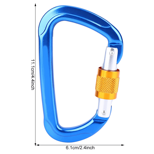 1 stk. Aluminiumlegering Klatrespænde D-ring Karabinhage Udendørs Sikkerhedstilbehør (blå)