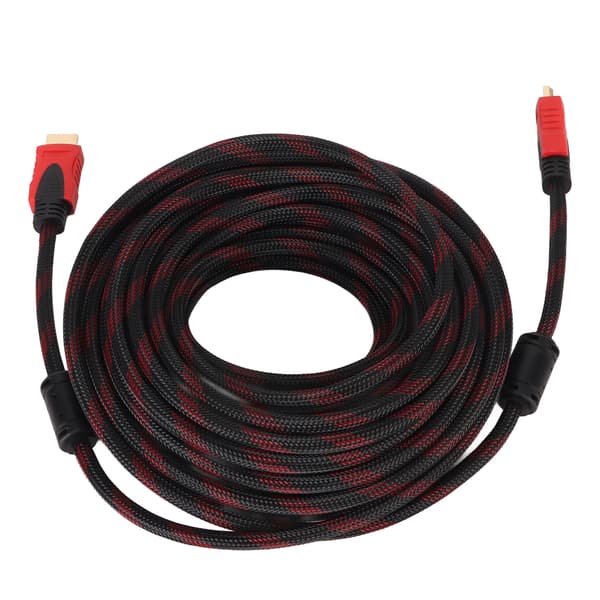 15m HD Multimedia Interface Kabel Fuld HD 1080p Fleksibelt HD Multimediekabel til TV Computerskærm Sort Rød