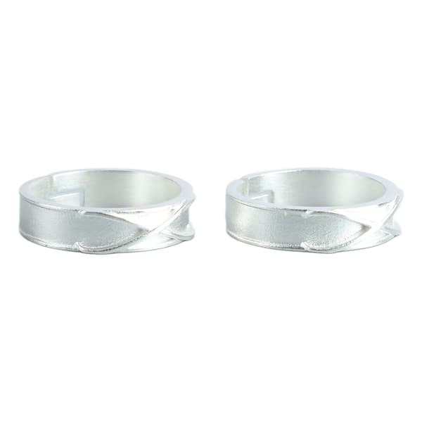 2 st söta formringar silver justerbar fingerkorsad moderiktig ring för män kvinnor presenter typ A