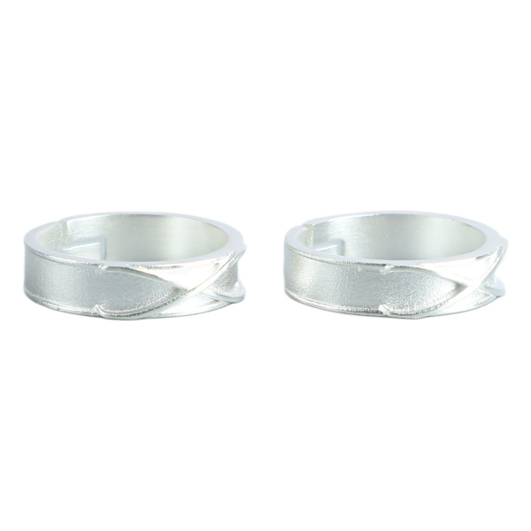2 st söta ringar i silver, justerbara fingerkorsade fashionringar för män och kvinnor, typ A