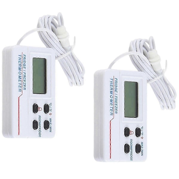 Frystermometer Dubbel Temperaturlarm Inomhus Digital Display Elektronisk Hushållskyl