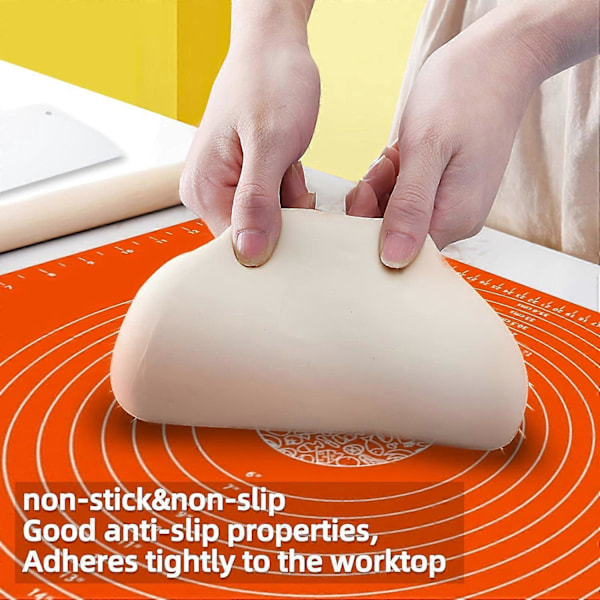 27.5inx19.7in Non-Stick Bakmatta i Silikon, med Degskrapa (Orange)