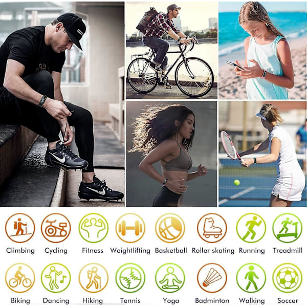 Fitness Tracker til Børn, Blå/Lilla Smartwatch med Skridttæller, Pulsmåler, Kalorietæller, Søvnmonitor, Vandtæt Aktivitetsmåler
