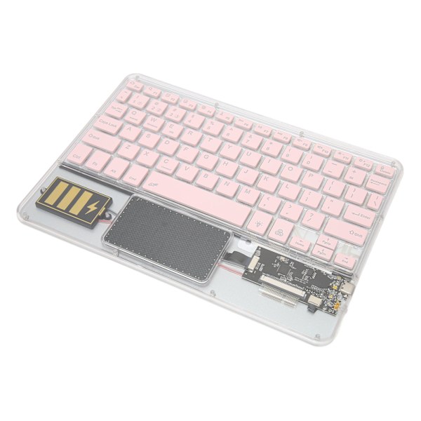 Trådløst Bluetooth-tastatur Multifunktionelt akryl-tastatur til Windows til Android til IOS Pink