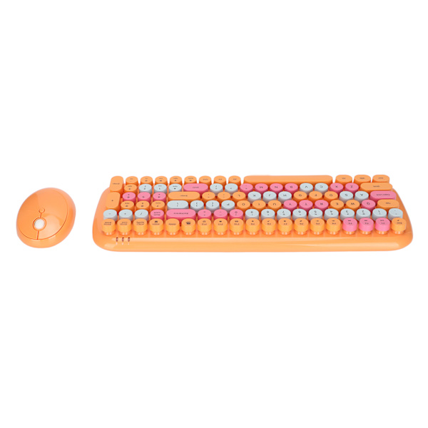 Tangentbord Mus Combo 2.4G Trådlös Teknik Smart Energisparande Långdistansöverföring Tangentbord och MusVibrant Orange Mix