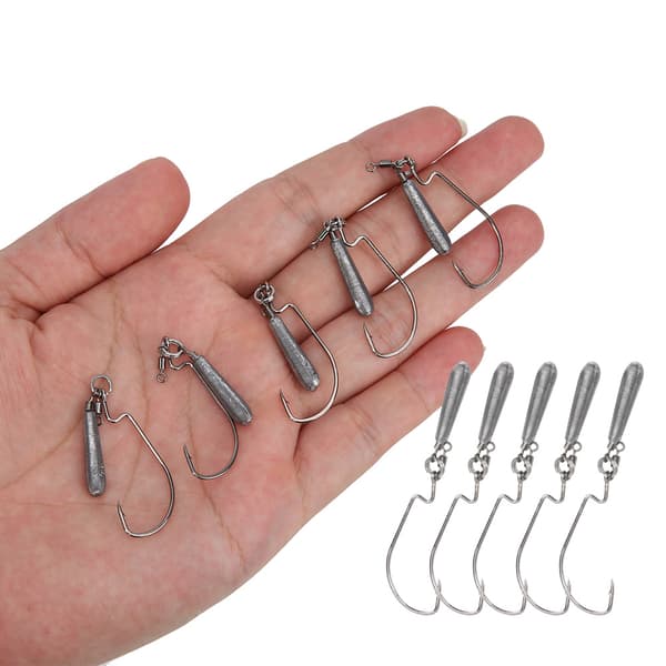 2-pack Vikt Högkolstål Crank Hook Bete Motvikt Fisketillbehör