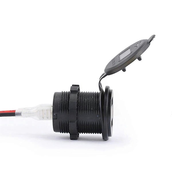 Motorsykkel USB-lader med spenningsdisplay for