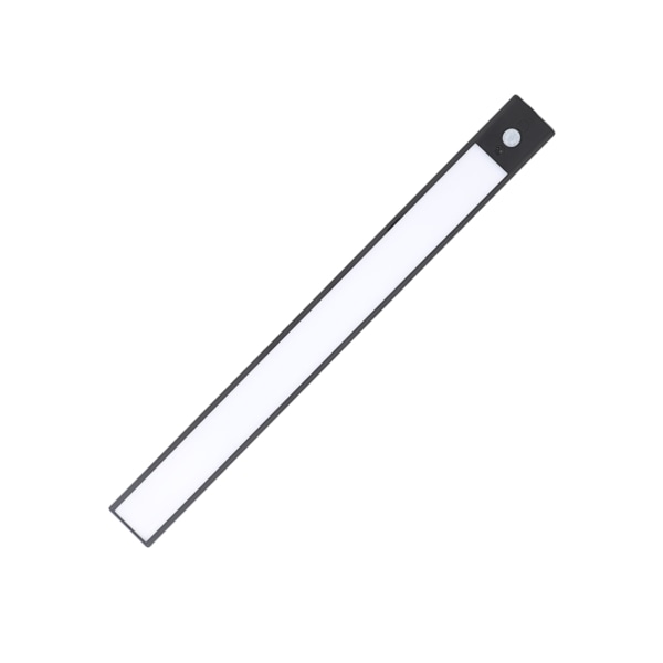 Genopladelig LED-bevægelsessensor magnetisk under-skab-lys til skab køkken garderobe sort