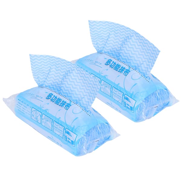 2-pack engångsduk i non-woven för disk, köksrengöring, torkduk (blå)
