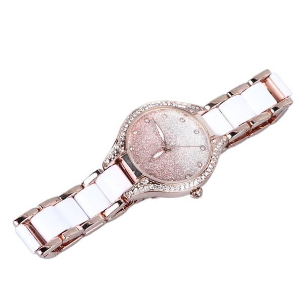 Dam Quartz Klocka Trendig Elegant Rostfritt Stål Armband Strass Bling Damklocka för Vardagsbruk