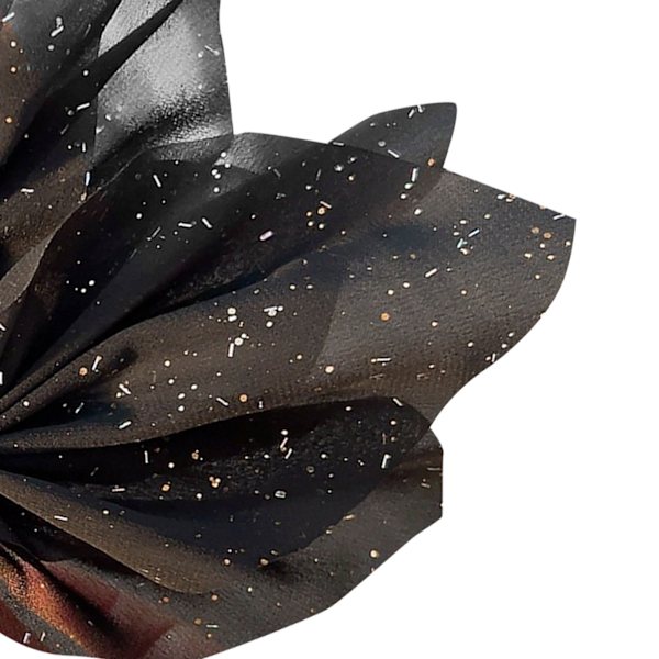 Hår Scrunchies med rosett glänsande mesh rosett hästsvanshållare Scrunchies för flickor kvinnor svart
