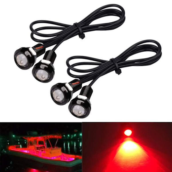 2 kpl LED-venevalot Vedenpitävät Led-sisävalot Lamppu Veneen navigointivaloihin Koristevalo