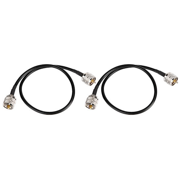2 stk koaksial antenneadapterkabel UHF hann PL-259 til UHF hann PL-259 lavt tap