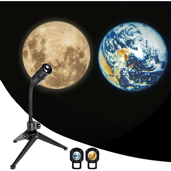 Jordklode-projektor LED-lampe: Månelampe-projektor for soveromstak, romdekorasjon og fotobakgrunn