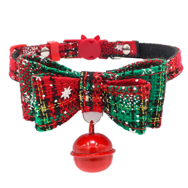 Fluga Halsband för Katt med Bjällra för Valp Juldesign Husdjursvård Tillbehör Julgrön XS