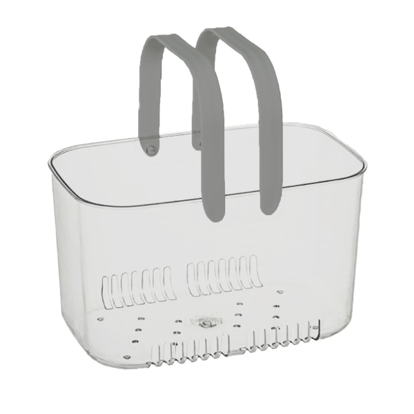 Clear Hand Basket Comfortable Handle Ventilation Holes Easy Access Versatile Fruit Storage Basket for Camping Grey