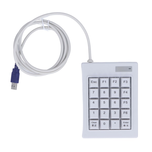 20 taster numerisk tastatur DC 5V lineær handlingsbryter USB-kablet mekanisk numerisk numerisk numerisk numerisk tastatur med antiskli matte for bærbare stasjonære PC-er
