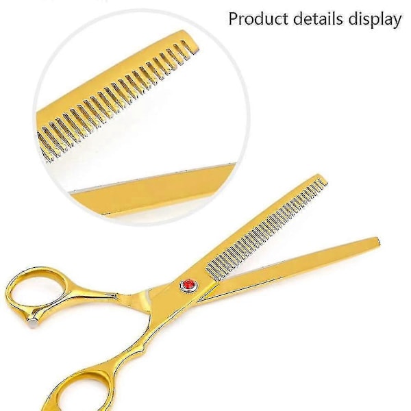 4 st/set Professionell Salong Frisörsaxar Frisering Saxar Klippverktyg Kit 7.0 tum zd EQ guld