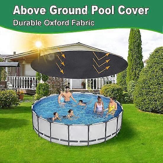 Pool Cover Foldable Drawstring Design Round Waterproof Dustproof Oxford Cloth Washable Cover Pet Pool Accessories black black S