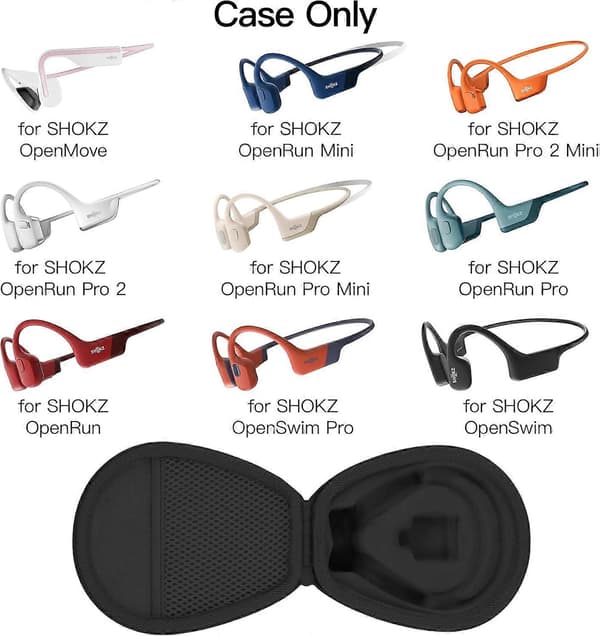 2CREA Hard Case for SHOKZ New OpenRun Pro 2/1/Mini, OpenRun Standard/Mini, OpenMove, OpenSwim Pro, OpenSwim, Compatible with All SHOKZ Open-Ear Bone