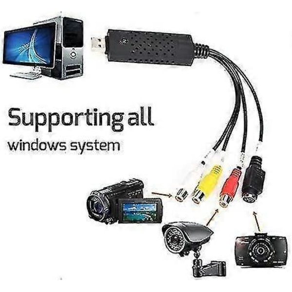 Usb 2.0 Video Capture Card Enhet Video Grabber One Touch Vhs Vcr Tv Till Dvd Konverterare -JRCH