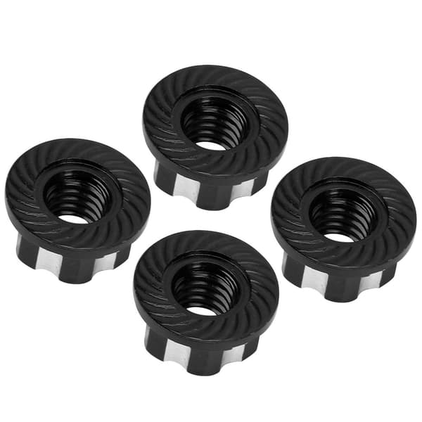4 stk. M4 udskæring sekskantede møtrikker aluminiumslegering passer til HSP Sakura D3 D4 1/10 RC bil sort