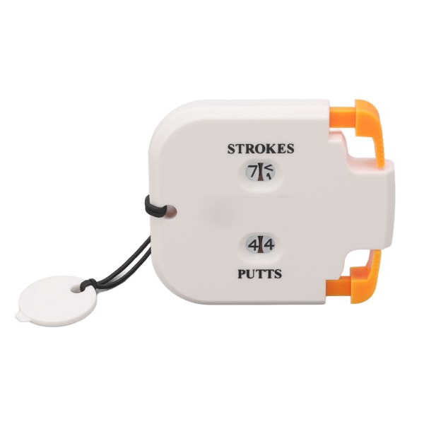 Golfscoretæller plastik 2-cifret slag-putttæller klikker med ekstra nulstillingsfunktion til 2 spillere White Body Orange Press