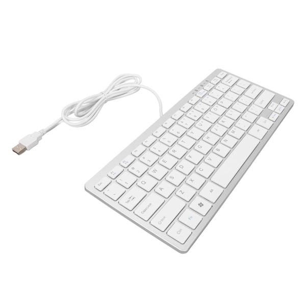 USB trådbundet tangentbord 78 nycklar Ultratunt mini bärbart Anti-Slip Mute-tangentbord för bärbara datorer Stationära datorer Silver