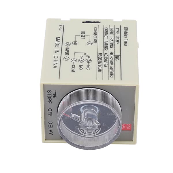 BERM Power Off Delay Relay Knapstyring Timing Timer Høj Nøjagtighed AC200-220V ST3PF 6Min
