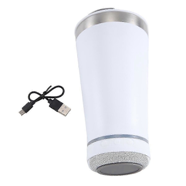 USB 16Oz Termosmugg med Bluetooth Återanvändbar Rostfri Dubbelväggig Mugg 473ML Isolerad Bi