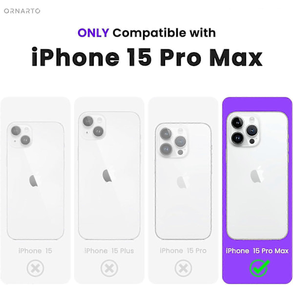 Stødsikkert telefoncover med vandtæt flydende silikonegummi, fuld beskyttelsescover til iPhone 15 Pro Max 6,7 tommer