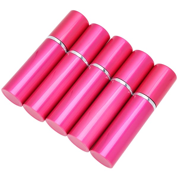 Påfyllbar parfymesprayflaske i aluminium Bærbar tom parfymeforstøver 10 ml x 5 stk Roserød