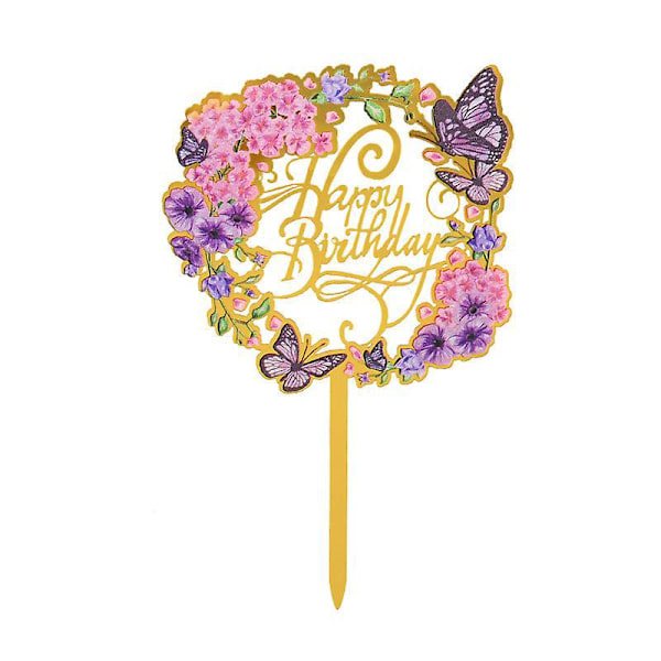 Love Monogram Blomsterkrans Tårta Topper - Set om 5 Rosa Ros Monogram Toppers för Bröllopstårtor