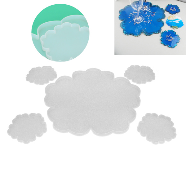Resin Flower Coaster Molds Set för heminredning