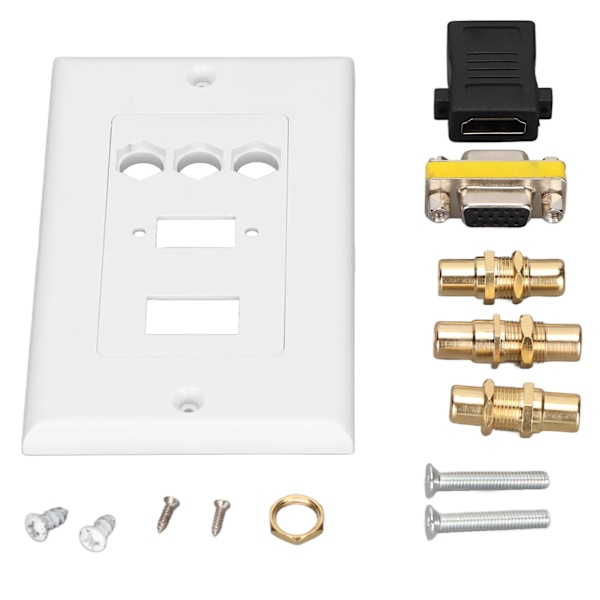 Multimediapistoke HD Multimedia Interface 3RCA VGA Koaksiaali Ethernet Seinälevy Pistorasia Liitin