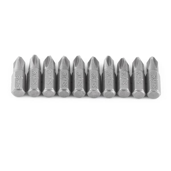 10 stk 25 mm lengde 1/4 tomme sekskantet skaft S2 magnetiske PH2 krysshode skrutrekkerbits
