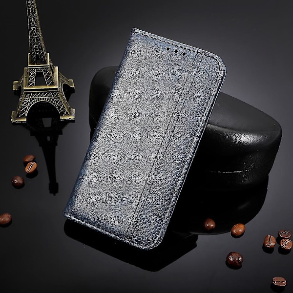 kompatibel Honor 90 Magnetisk Standpung Telefon Cover PU Læder Retro Telefon Shell Case-I Blå