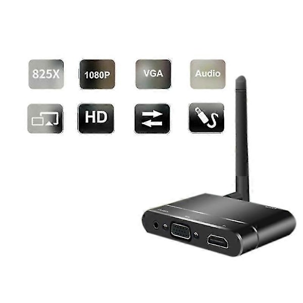 Trådlös Wifi HD VGA AV Display Adapter Miracast Airplay DLNA Skärmspegling kompatibel med XR IOS Android P